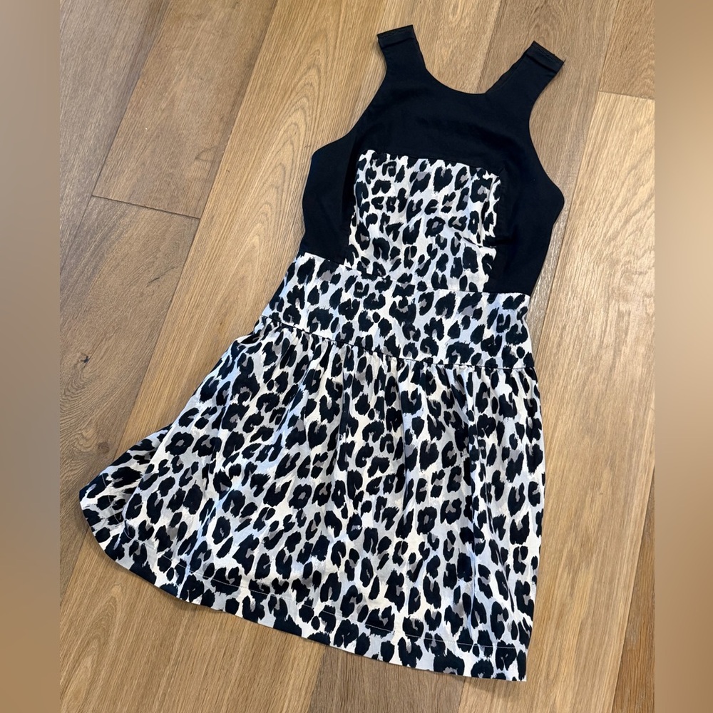 French Connection Leopard Print Fit & Flare Dress Size 0